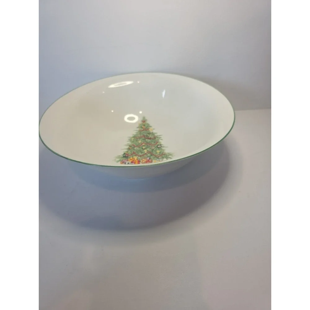TRISA CHRISTMAS TREE STONEWARE‎ SERVING BOWL Vintage